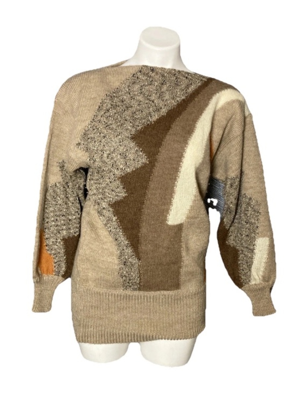 Escada Vintage Wool Alpaca Sweater Brown Tan West Germany Womens Size Medium 34